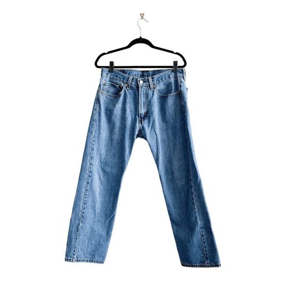 Levi's 505 Men's Zip Fly Straight Leg Classic Denim Jeans Medium Wash Size 34x30 - Picture 2 of 12